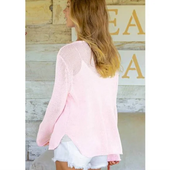 Wooden Ships Rise & Wine Cotton Sweater In Caprice Pink/Black Size XL - Picture 4 of 8